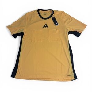adidas Soccer Referee 24 Yellow Jersey Short Sleeve Crewneck 2XL IN8138 NEW